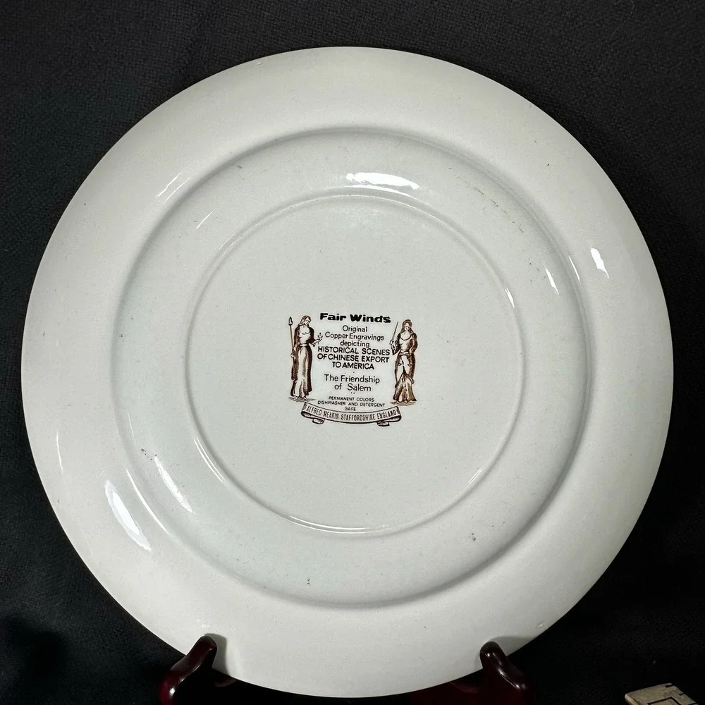 Alfred Meakin Collector Plate FAIR WINDS The Friendship of Salem‎ Vtg